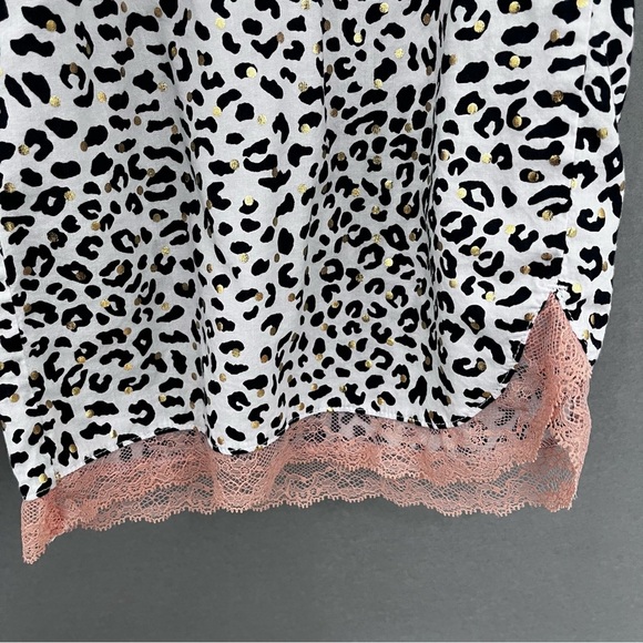 Victoria’s Secret Black Animal Print Gold Dot Lace Hem Pajama Pants - Picture 6 of 14